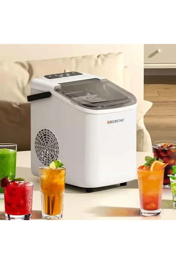 rebune Home Ice Maker 112w – 1100ml Capacity, Rapid Ice Production - Ice Bucket 1100ml