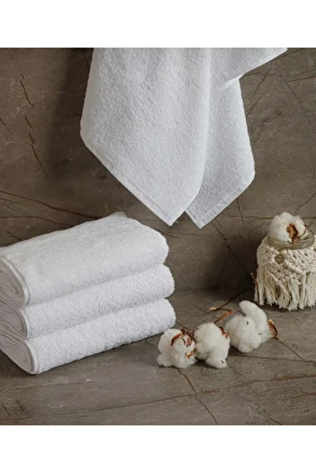 Gön Ev Tekstili White Hand Towel Hotel Towel Thick 4 Pack 100% Cotton 275 Grams 50X90 cm