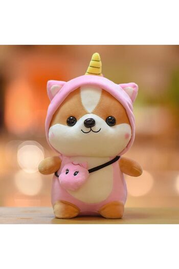 Malvys Plush Toy, Unicorn Squirrel, Pink/Orange, 25 cm