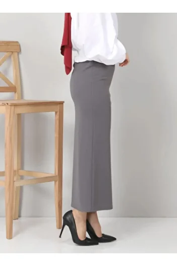 asilmoda Straight Long Black Pencil Skirt
