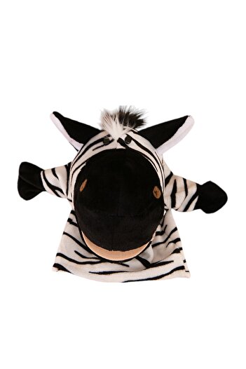 Malvys Plush Hand Puppet, Zebra Animanusa, Black/White, 25 cm