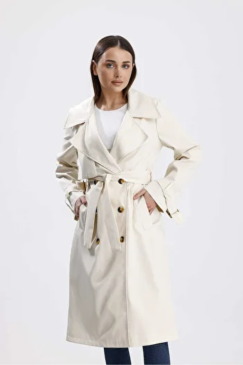 Parille Ecru Classic Belted Trench Coat
