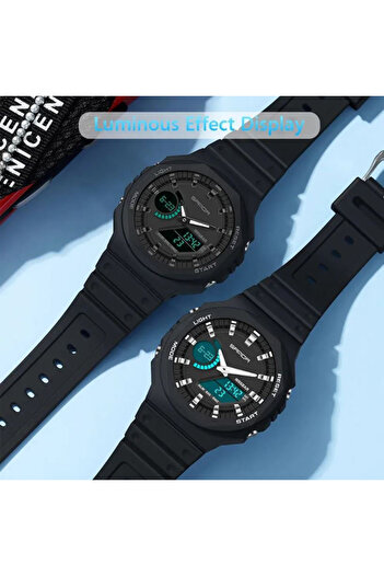 REDz Accessories Ceas Storm Glow, sport, cronometru și alarmă, pentru bărbați, afișaj digital, curea din silicon, negru