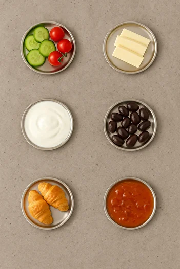 Mirilliahome Set of 6 Silver Color Stainless Steel Breakfast Presentation Plates - 10 cm
