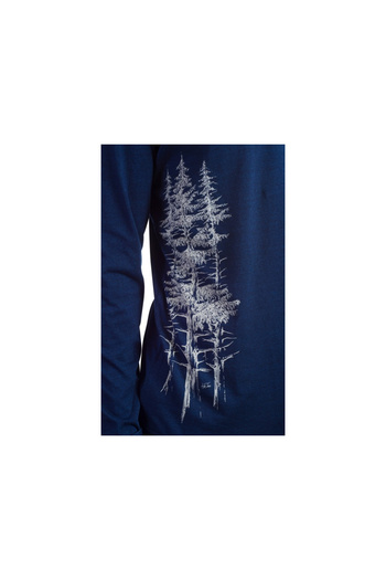 Life-Tree Rundkragen Langarmshirt für Damen in rot