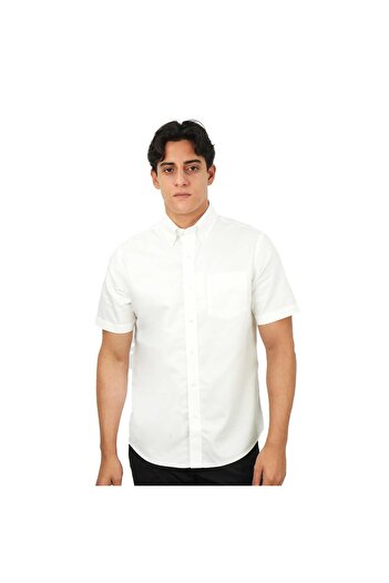 Giordano Men's Wrinkle-Free Short Sleeve Cotton Oxford Shirt