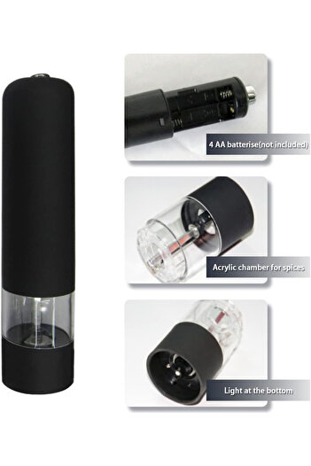 ABYZ Electric salt/pepper grinder, Black