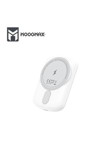 MOOGMAX Mini Magnetic Wireless Power Bank 20W Fast Wireless Charger Portable External Battery 10000mAh White