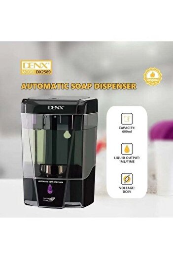 Denx موزع صابون سائل ذكي مثبت على الحائط مزود بمستشعر USB وقابل لإعادة الشحن ومقاوم للماء ورغوي تلقائي