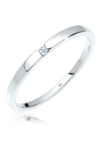 ELLI Ring Engagement Classic Elegant Diamond (0.02 ct.) 925 Sterling Silver