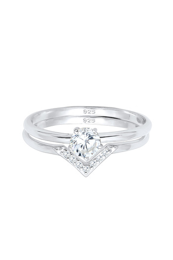 ELLI Prsten Žena Triangle Geo Zirconia 925 Sterling Silver