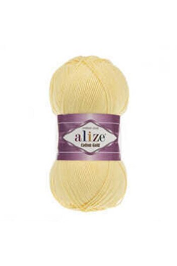 Alize Gold Cotton Light Yellow Amigurimi Hand Knitted - Lanyard 187