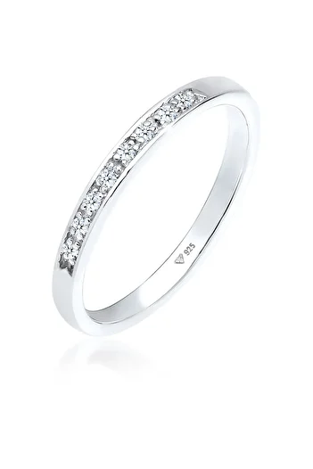 ELLI Ring Women Classic Precious with Diamond (0.04 ct.) in 925 Sterling Silver