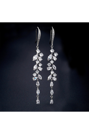 REDz Accessories Cercei Splendizi cu Picătură de Ploie, Cristale de Zirconiu, Eleganți, Femei, Argint