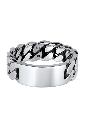 KUZZOI Ring Herren Siegelkette Optik Glieder in 925 Sterling Silber