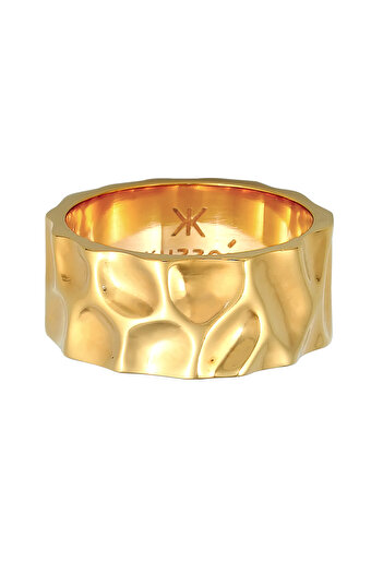 KUZZOI Ring Herren Bandring gehämmert Used Look massiv in 925 Sterling Silber