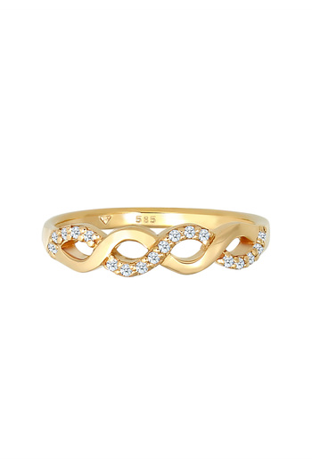 ELLI Ring Infinity Verlobung Diamant (0.09 ct.) 585 Gelbgold