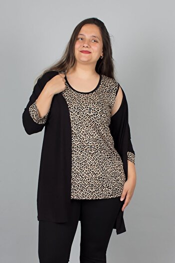 Truva XXL Plus Size Blouse Jacket Double Set