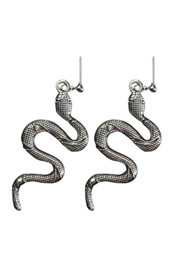 REDz Accessories Snake Earrings, Punk snake, Women, Stainless-Steel, Silver