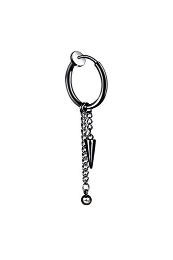 REDz Accessories Cone Earring, Gothic punk, for Men, Clip-on Closure, Trendy, Stainless-Steel, Black