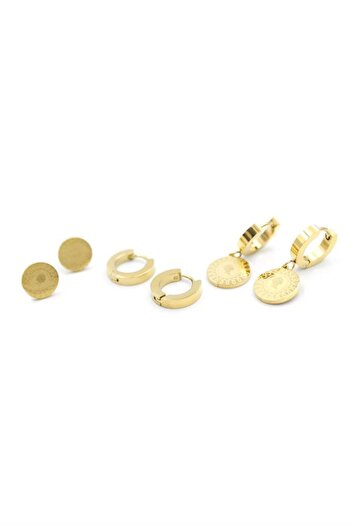 Royaleks Multiple steel earrings - gold