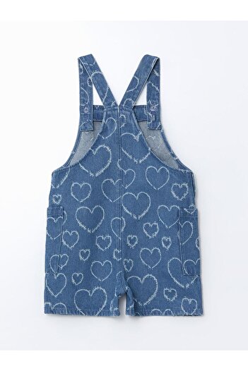 LC Waikiki Salopetă de jeans pentru fete cu guler pătrat LCW pentru copii (S5)