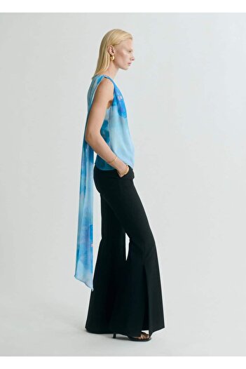 MANGO Woman Floral tie detail blouse