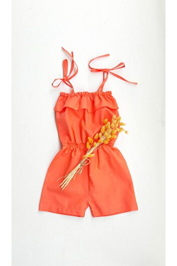 ikokokids Pomegranate Flower Baby Girl Linen Rope Strap Jumpsuit