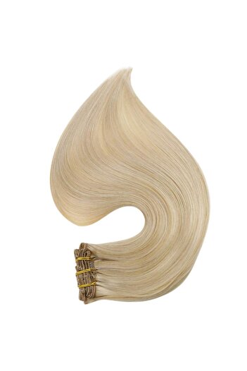 animis beauty Extensii par clip-on Blond Cenusiu, 16 clipsuri, 60 cm, Animis Beauty®