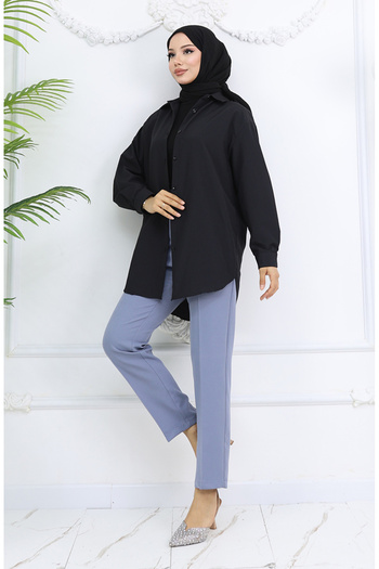 sefamerve Straight Leg Trousers 1154-01 Gray
