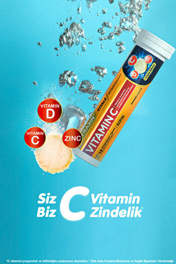 Nutraxin 15 Pieces Vitamin C-d and Zinc Effervescent Tablets