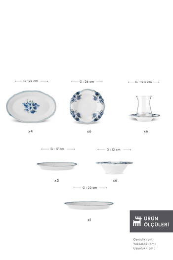 Karaca Nostalgia 32 Pieces Breakfast Serving Set for 6 Persons