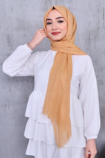 Golden Rose Solid Color Flamed Shawl