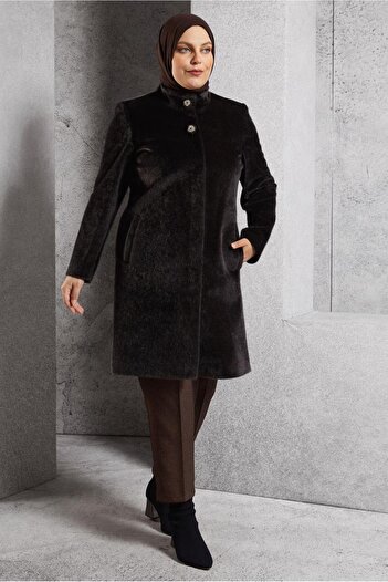 Alvina Plus Size Stone Coat 90557