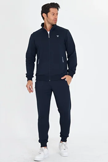 TRENDHİLL Ανδρικό Σετ Φούτερ από βαμβακερό γιακά Navy Blue 5749-L