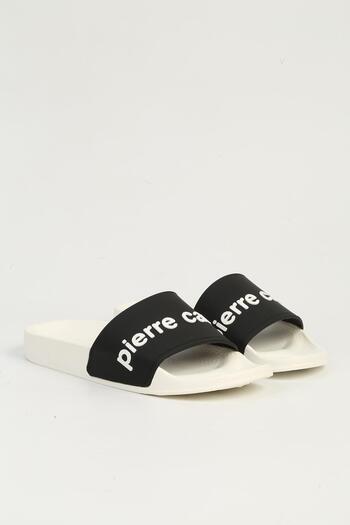 Pierre Cardin White Black Women's Slippers Pc-7436