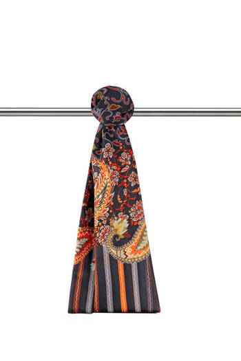 Bursa İpek Orange Ivy Pattern Soft Shawl