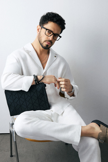 Avva Ανδρικό πουκάμισο Comfort Fit Λευκό Απάζ Γιακά 100% Λινό Πουκάμισο Μπουφάν A51Y2114