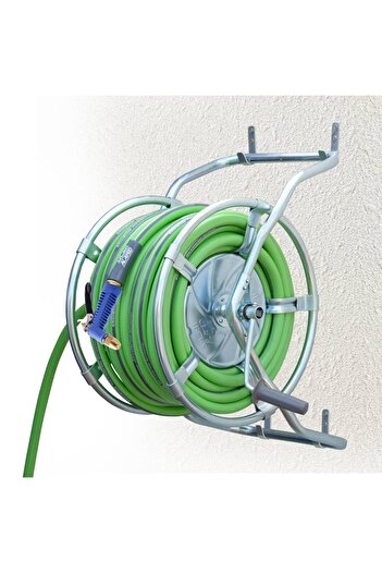 ALAYED Iron Reel with Garden Hose 3/4 Inch - 25 Meters with Water tool