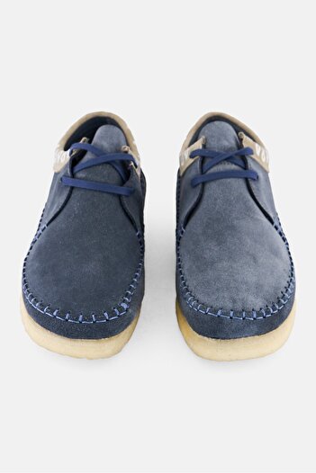 CLARKS Men Standard Weaver Lace Up Boat Shoes, Light Navy