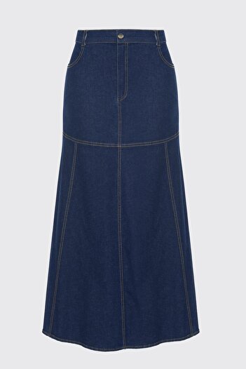 Zühre Fusta lungă din denim cu buzunare - ETK-0173