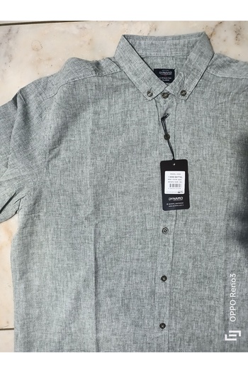 DYNAMO Short Sleeve Reguler Plus Size Sports Linen Shirt