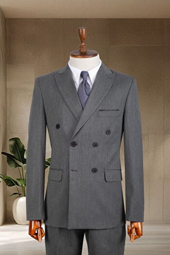Sergio Ferraro Anthracite Slim Fit Italian Style Men's Suit-Jacket Pants Set