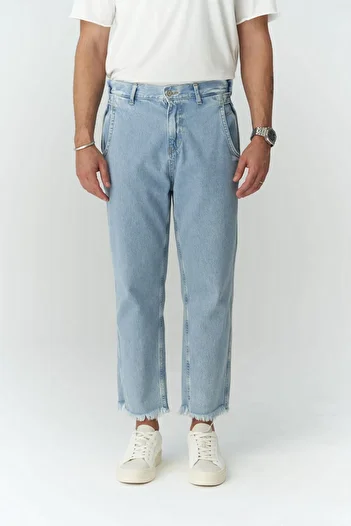 MAİ COLLECTİON Fergusan Belt Detail Blue Ekek Jean Trousers