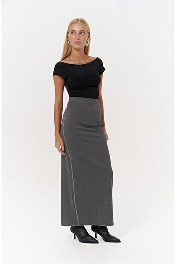 MAİ COLLECTİON Laden Smoked Midi Pencil Sukně