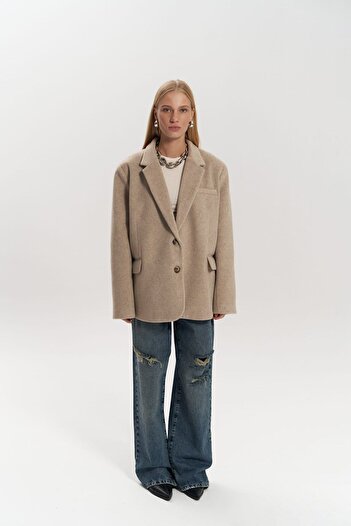 MC MAİ COLLECTİON Howell Taupe Blazer Jacket