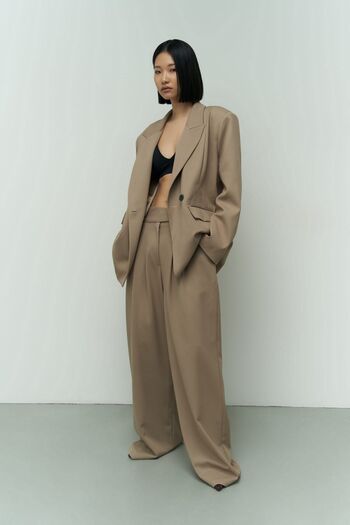 MAİ COLLECTİON Allbucks Mai - Salvatore Beige Blazer Jacket Abmai0016