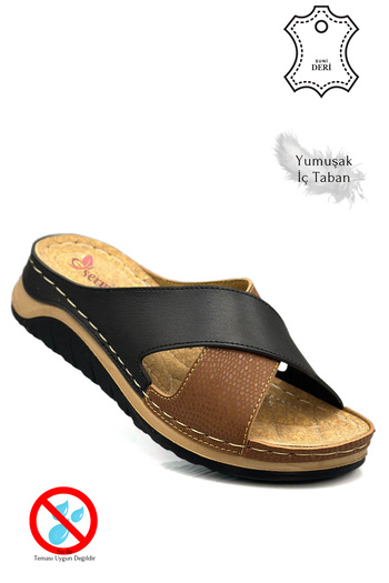 Moda Anna Cross Band Μαλακές και ελαφριές γυναικείες παντόφλες με χοντρή σόλα Αθλητικές παντόφλες Snake Tan