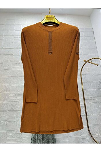 Zeynep Butik Bürümcük Fabric Stone Detailed Tunic 1842