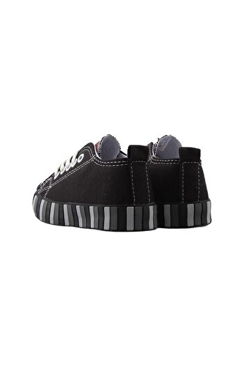 Liger Unisex Çocuk Keten Kısa Convers Modeli Bağcıklı Spor Ayakkabı SİYAH